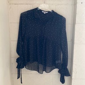 The Edit long sleeve sheer blouse